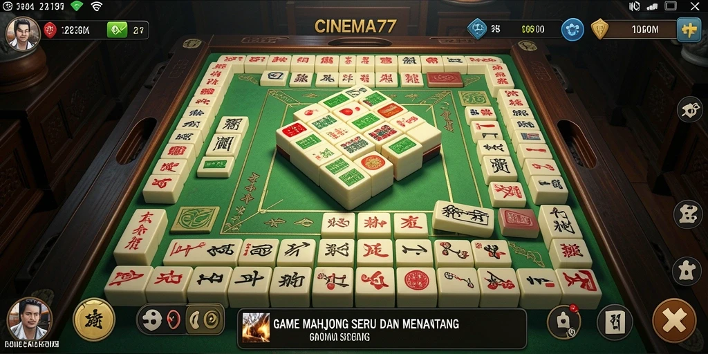 Screenshot gameplay Mahjong CINEMA77 yang menarik dan menantang.