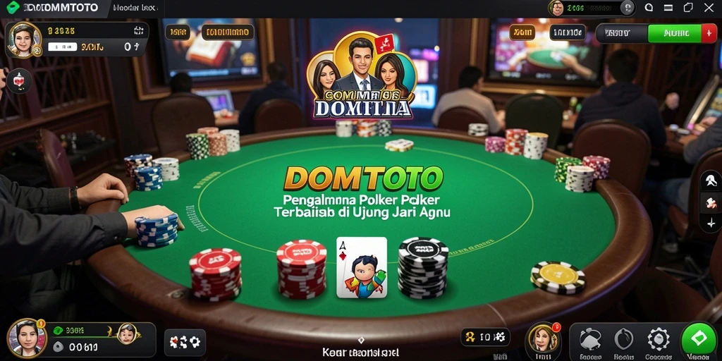 Screenshot utama DOMTOTO menunjukkan momen seru dalam permainan Poker.