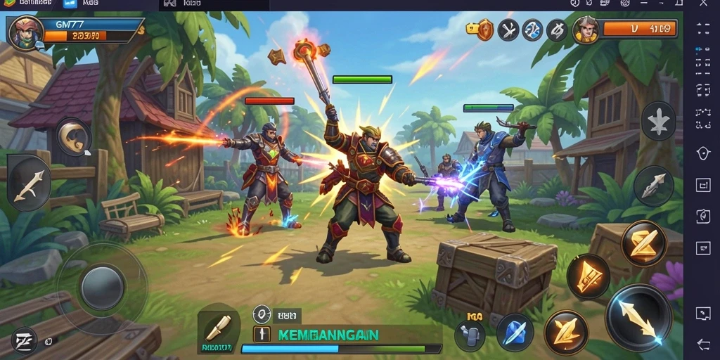 Tampilan gameplay GM777 yang menegangkan dan strategis.