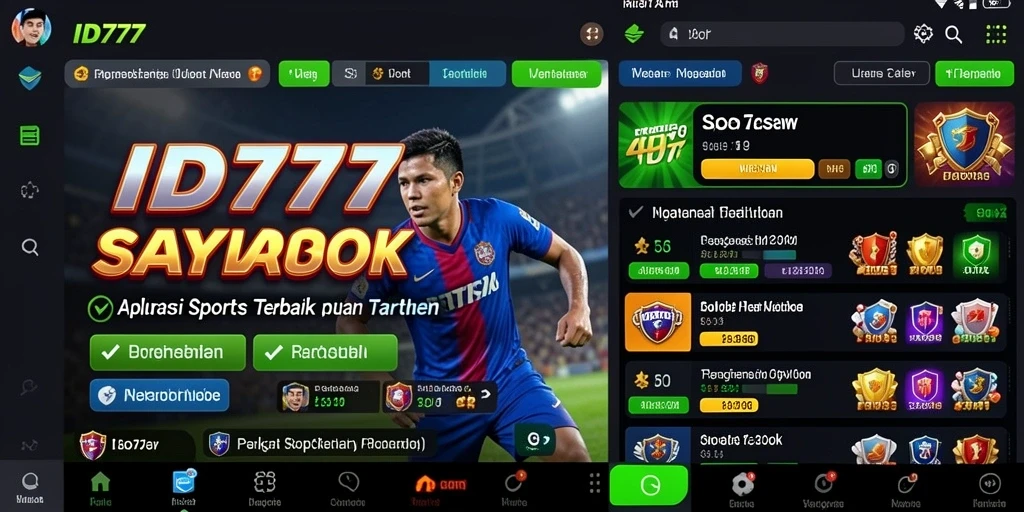 Tampilan interface sporty dari ID777 saat bermain taruhan.