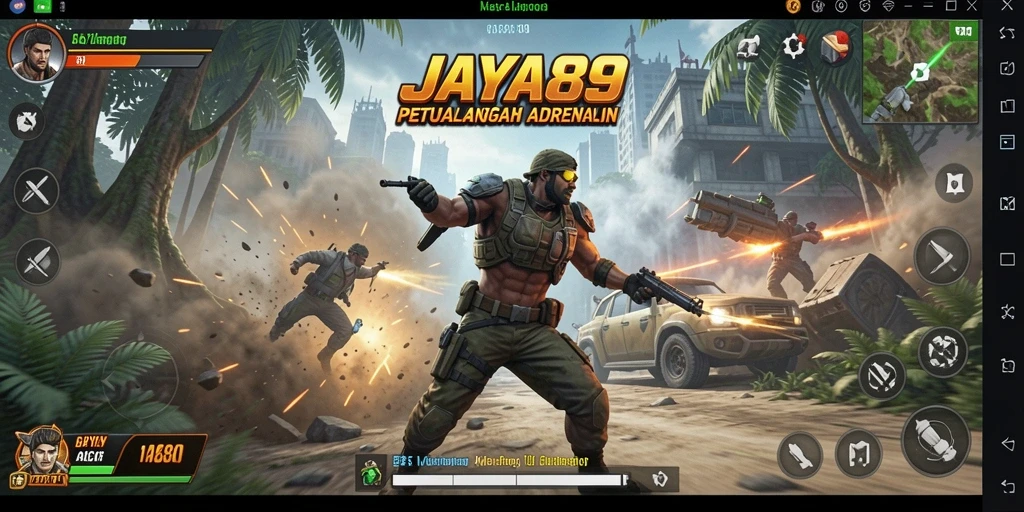 Screenshot utama JAYA89 menampilkan pertarungan seru di dalam permainan.