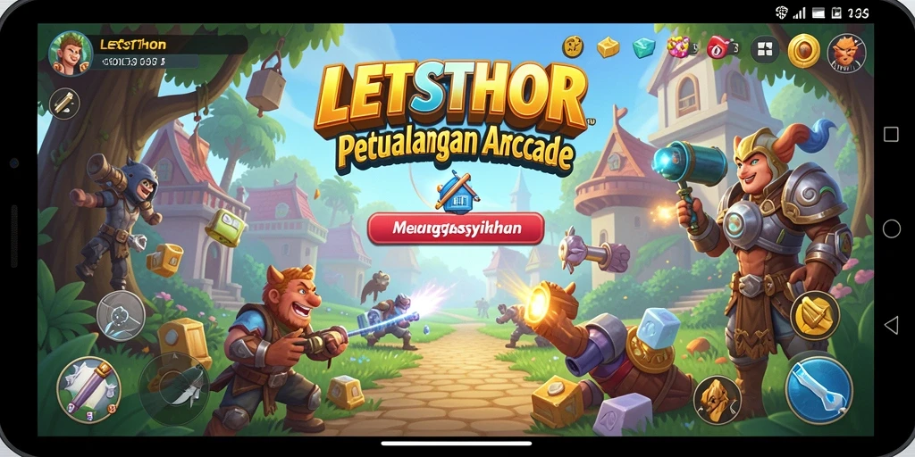 Screenshot utama LETSTHOR menampilkan aksi gameplay Arcade yang mendebarkan.