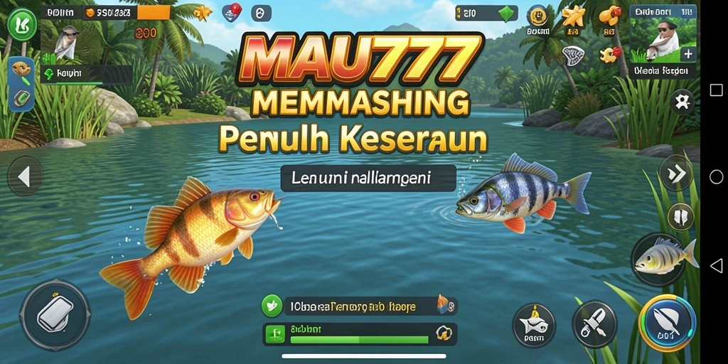 Screenshot gameplay MAU777 menampilkan momen seru memancing ikan.