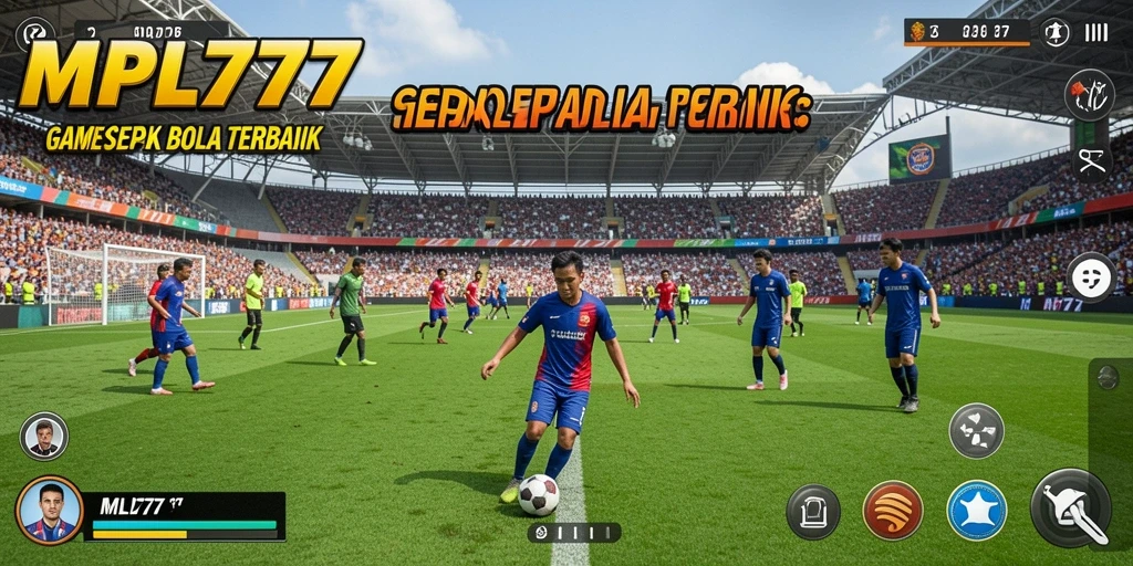 Tangkapan layar game MPL777 menunjukkan aksi seru di lapangan sepak bola.