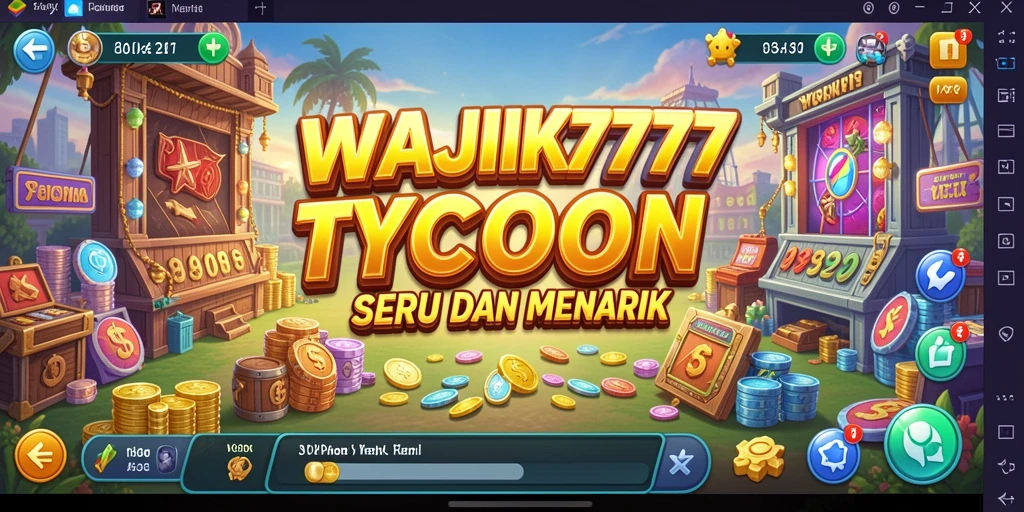 Screenshot gameplay menunjukkan pengelolaan bisnis yang dinamis.