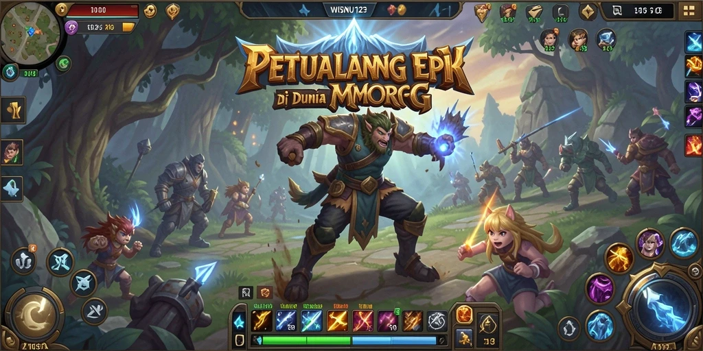Tangkapan layar gameplay epik WISNU123 yang menunjukkan pertempuran mendebarkan.
